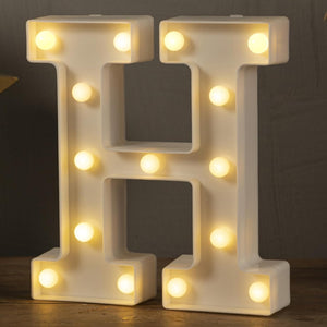 Light Up Letters H, LED Marquee Letters Lights Sign 26 Alphabet and 10 Number Big Lights Letter for Party Birthday Bar Battery Powered Christmas Decor Letter Lights (Warm White)