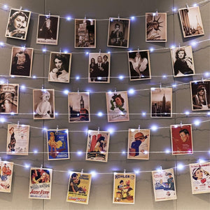 120LEDs White Photo Clips String Light, 40Ft Fairy Light with 52 Clear Clips &amp; 12 Hooks on Wall, Timer &amp; 8 Modes USB Powered Copper Wire String Light for hanging picture, Bedroom Wedding Party