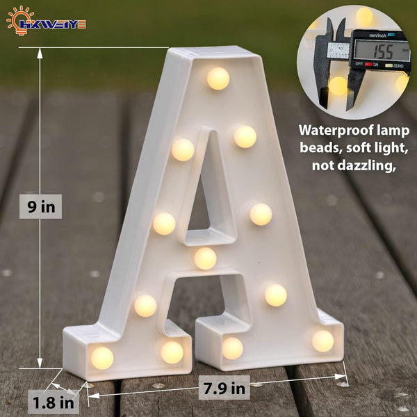Light Up Letters A, LED Marquee Letters Lights Sign 26 Alphabet and 10 Number Big Light Letter for Party Birthday Bar Battery Powered Christmas Decor Letter Lights (Warm White)