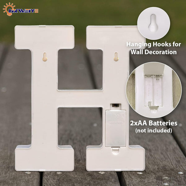 Light Up Letters H, LED Marquee Letters Lights Sign 26 Alphabet and 10 Number Big Lights Letter for Party Birthday Bar Battery Powered Christmas Decor Letter Lights (Warm White)