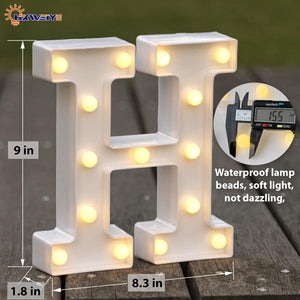 Light Up Letters H, LED Marquee Letters Lights Sign 26 Alphabet and 10 Number Big Lights Letter for Party Birthday Bar Battery Powered Christmas Decor Letter Lights (Warm White)